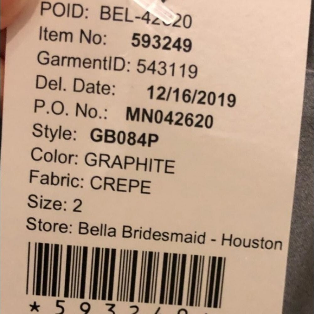 Amsale graphite grey bridesmaid dress size 12 - Picture 5 of 13